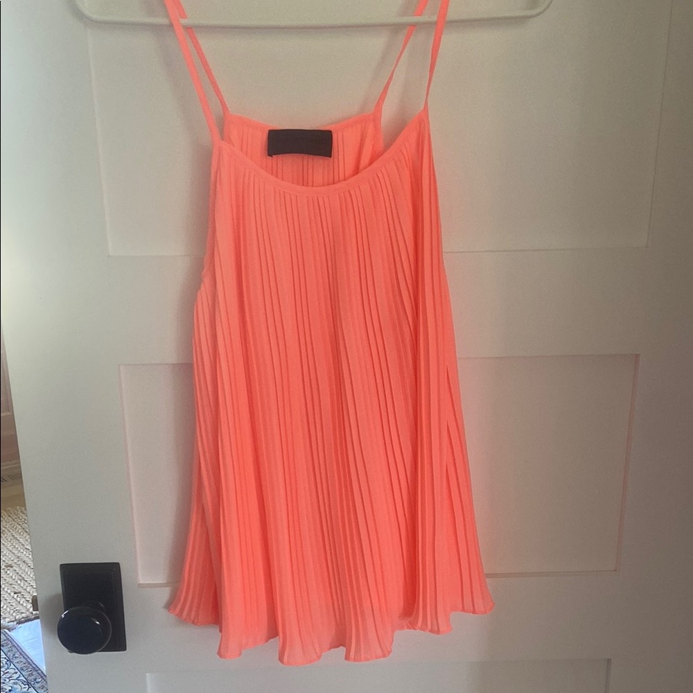 Blaque Label Neon Orange Pleated Sleeveless Camisole